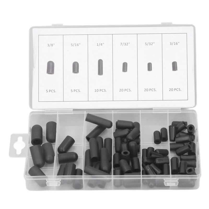 80pcs Vakuumhut -Stecker Sortiment Kit Gummi -Vakuumkappen Kit 5/32in Bis 3/8 Zoll Schwarz von YWBL-WH