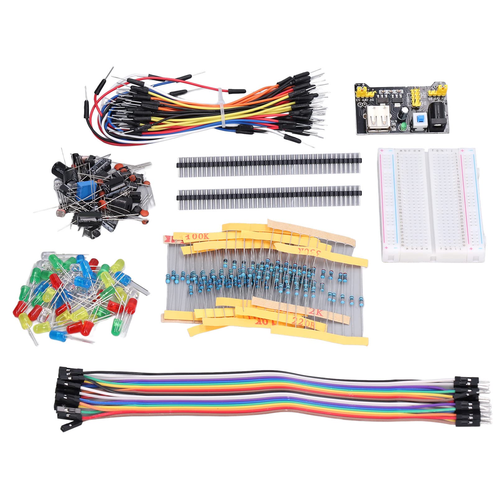 DIY Elektronische Komponente, Elektronische Komponenten-Kit, PCB + Metall-Sortiment, Steckplatine, Kondensator, Widerstand, Geringes Gewicht, Elektronisches Komponenten-Kit DIY Elektronische Komponente, Elektronische Komponenten-Kit, PCB + Metall-Sortiment, Steckplatine, Kondensator, Widerstand, Geringes Gewicht, Elektronisches Komponenten-Kit von YWBL-WH