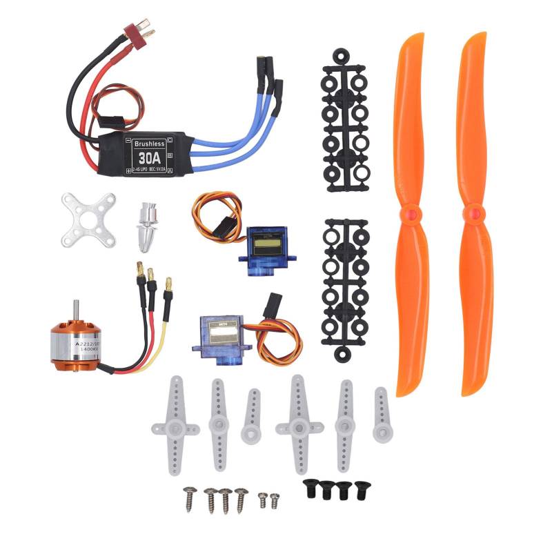 RC-Flugzeug-Zubehör-Set, Flugzeug-Antriebseinheit-Set A2212 1400 KV Bürstenloser Motor SG90 9G Mikro-Servomotor 8060 Propeller-Set von YWBL-WH