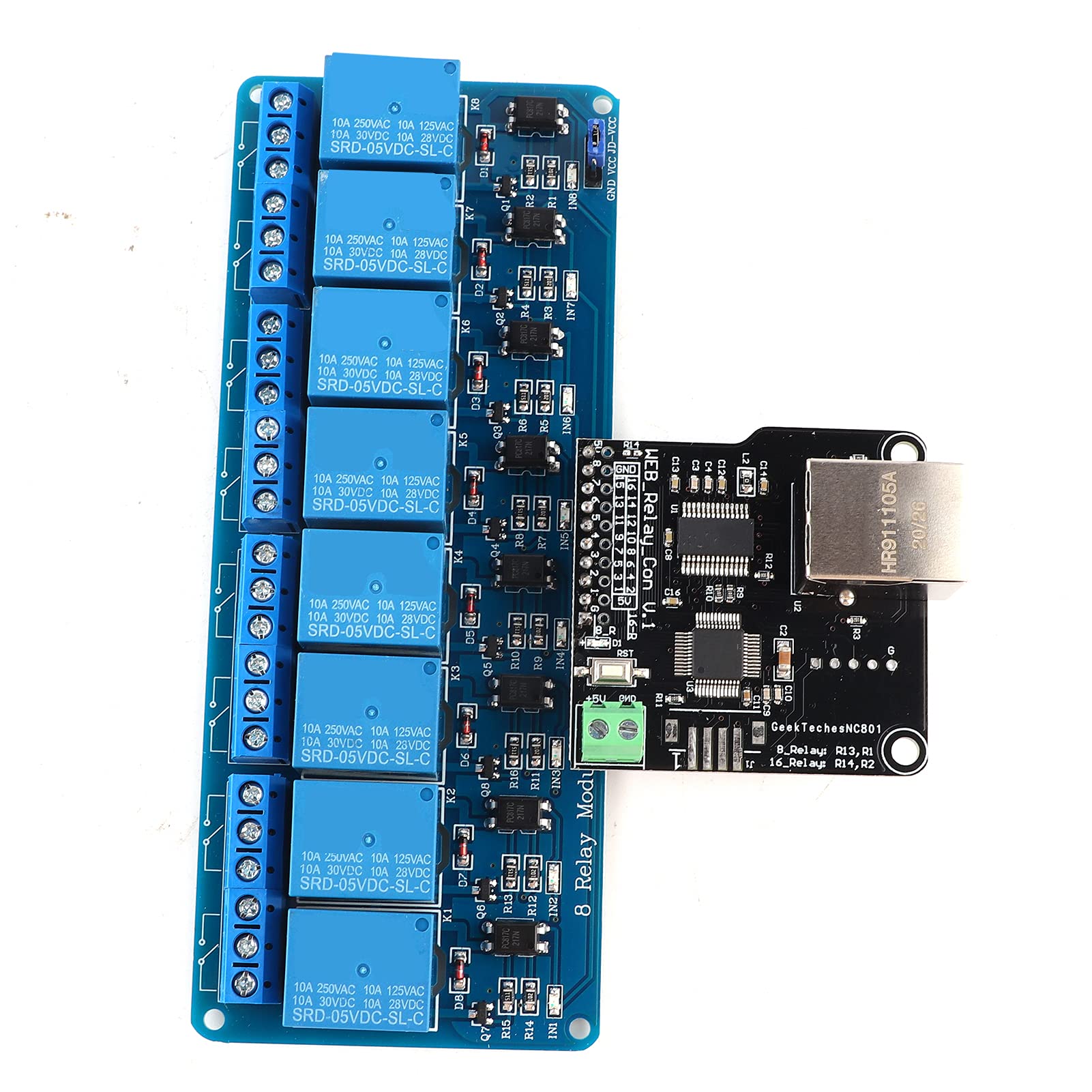 YWBL-WH Ethernet-Controllerplatine mit 8-Kanal-Relais-LAN-WAN-Netzwerksteuerung, RJ45-Port, Zur Fernsteuerung von Geräten Im LAN oder WAN von YWBL-WH