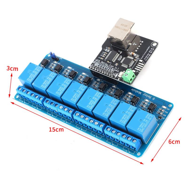YWBL-WH Ethernet-Controllerplatine mit 8-Kanal-Relais-LAN-WAN-Netzwerksteuerung, RJ45-Port, Zur Fernsteuerung von Geräten Im LAN oder WAN von YWBL-WH