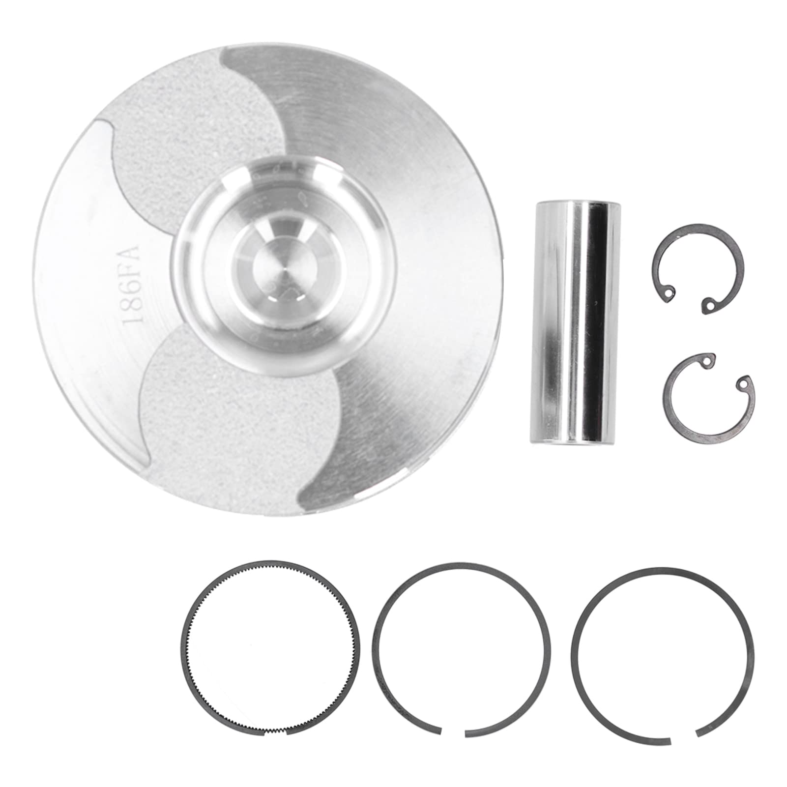 YWBL-WH Motorteile Kolbensatz,186FA Kolben + Kolbenring + Stift + Sicherungsring Komplette Baugruppe für 186FA Luftgekühlten Dieselmotor, Dynamo YWBL-WH Motorteile Kolbensatz,186FA Kolben + Kolbenring + Stift + Sicherungsring Komplette Baugruppe für 186FA Luftgekühlten Dieselmotor, Dynamo von YWBL-WH