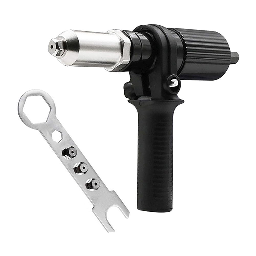 YWHWLX Nietpistolen-Adapter-Set, elektrische Bohrmaschinen-Nietenaufsatz, einfache Verarbeitung für Pop-Nietarbeiten, mit 4 Nietköpfen 2,4 mm, 3,2 mm, 4,0 mm, 4,8 mm YWHWLX Nietpistolen-Adapter-Set, elektrische Bohrmaschinen-Nietenaufsatz, einfache Verarbeitung für Pop-Nietarbeiten, mit 4 Nietköpfen 2,4 mm, 3,2 mm, 4,0 mm, 4,8 mm von YWHWLX