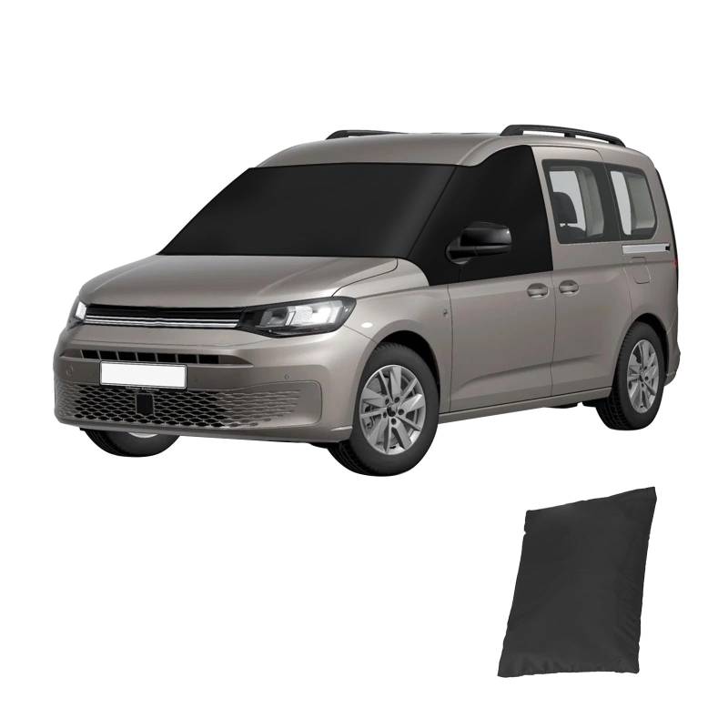 YWNYT Frontscheibenabdeckung für VW Caddy, 600D Oxford-Gewebe, Verdunkelung, wasserdicht, Auto-Windschutzscheibenabdeckung, Windschutzscheibenabdeckung, Frost und Schneeabdeckung von YWNYT
