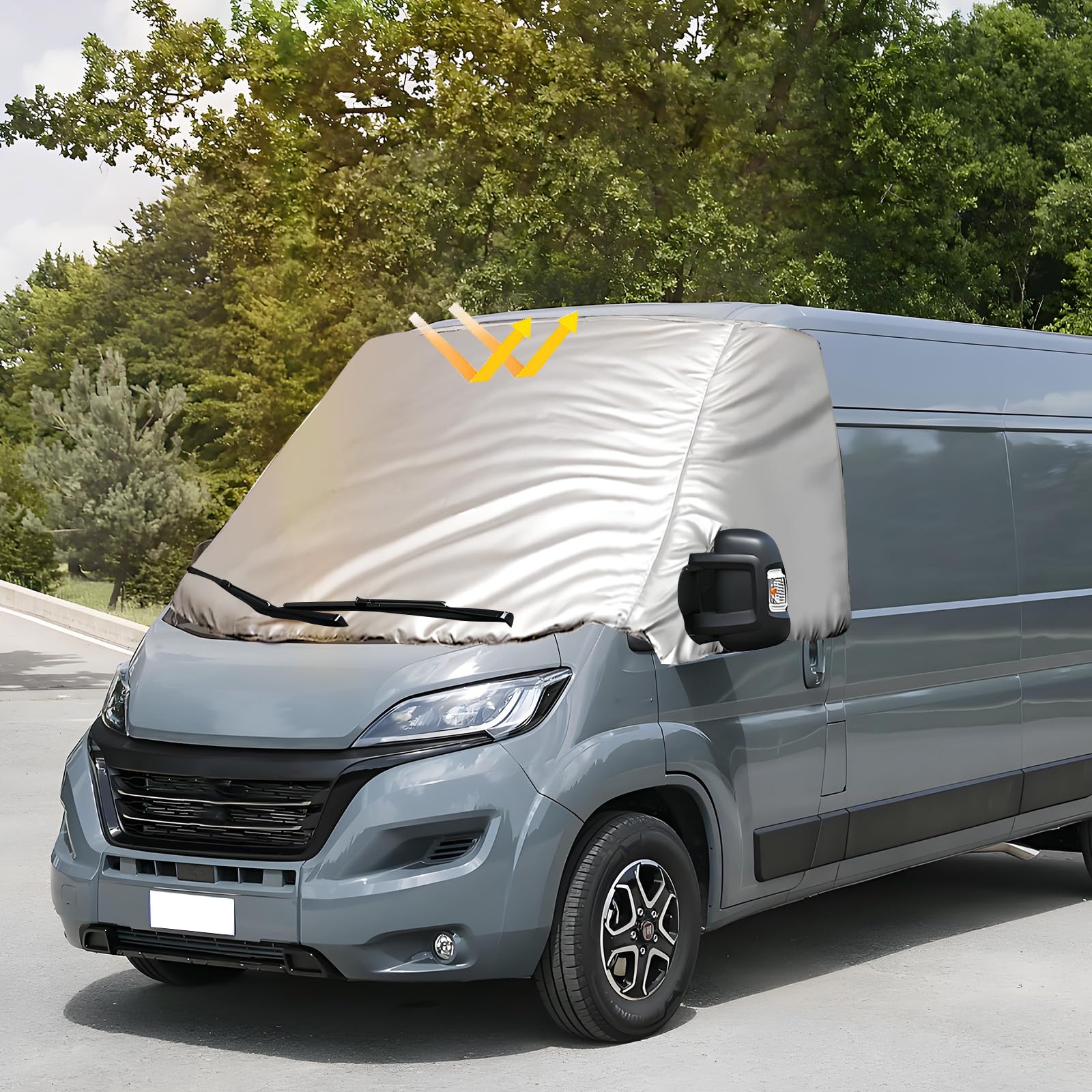YWNYT Windschutzscheibenabdeckung für VW Crafter 2018–2024, luxuriös, silberfarbene Windschutzscheibenabdeckung, thermische Windschutzscheibenabdeckung YWNYT Windschutzscheibenabdeckung für VW Crafter 2018–2024, luxuriös, silberfarbene Windschutzscheibenabdeckung, thermische Windschutzscheibenabdeckung von YWNYT