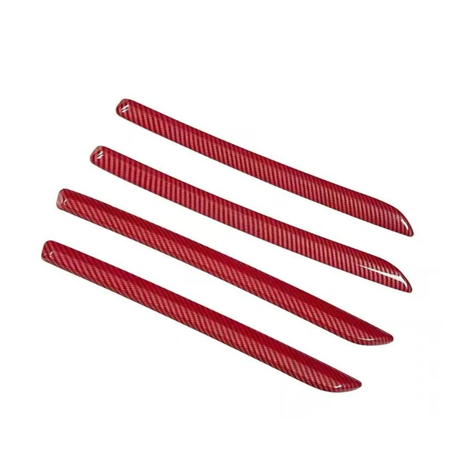 YWXCBNCI Rote Zierleisten for die Mittelkonsole im Armaturenbrett, ABS, Autotür-Dekorationsaufkleber, Kohlefaser-Stil, kompatibel mit Audi A3 8V S3 2014–2020(4PCS Red) von YWXCBNCI