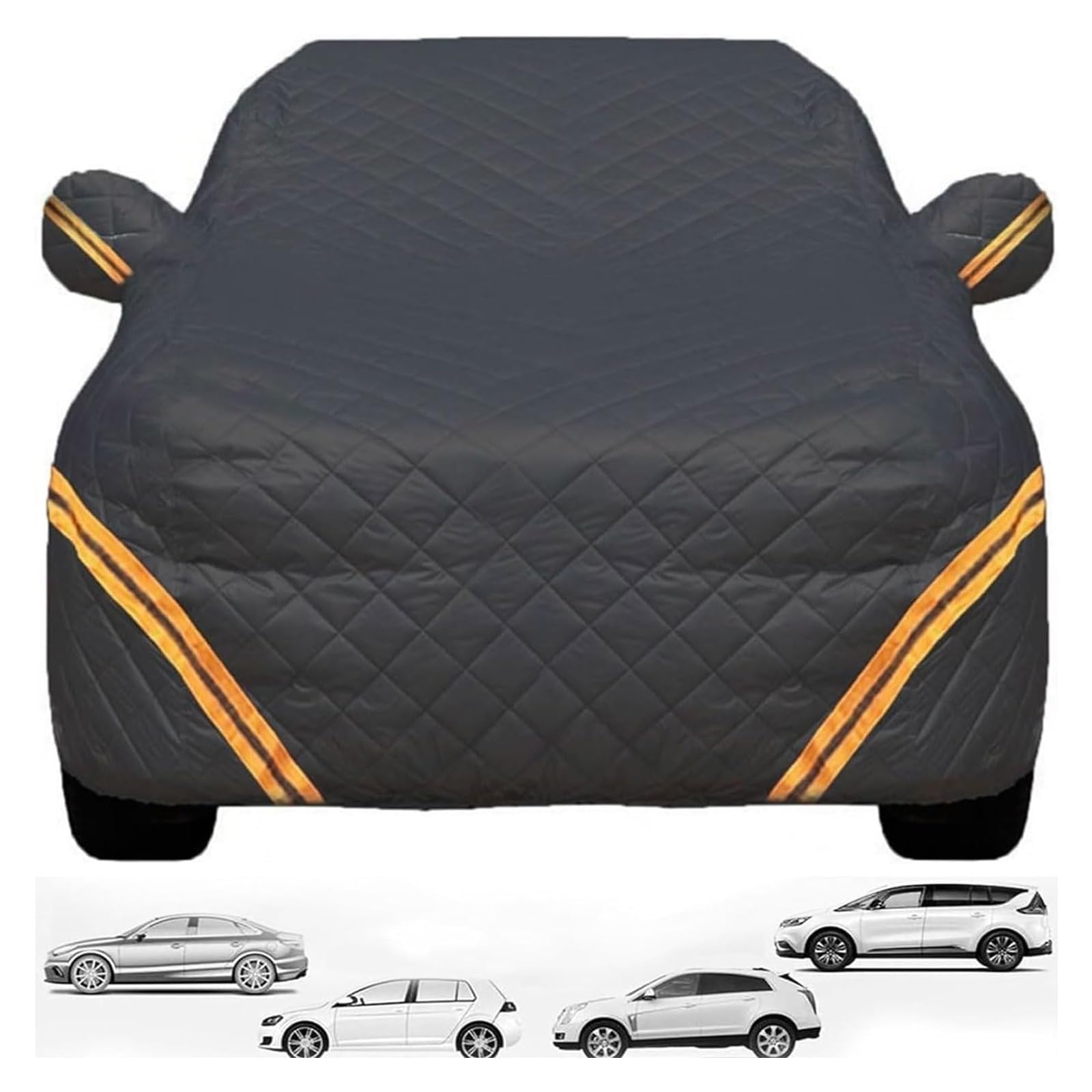 Hagelschutzplane Kompatibel Mit Renault Clio 2009-2024, Allwetter-Plane Winddicht Schneefest Wasserdicht(Black) von YXCMD