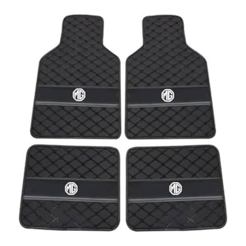 Leder-Auto-Fußmatten für MG MG3 2010-2016, Strapazierfähiger Rutschfester Auto-Bodenbelag Autozubehör,A-Black von YXCYJ