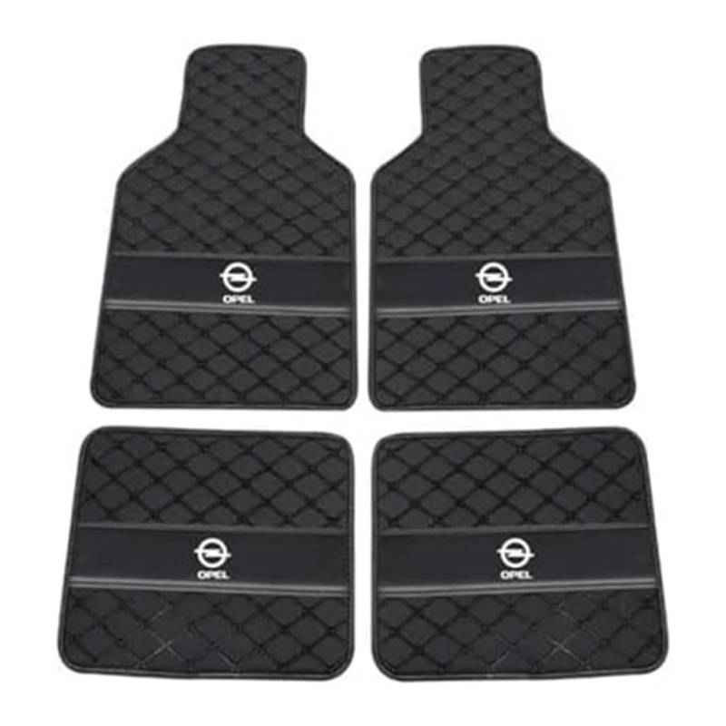 Leder-Auto-Fußmatten für OPEL Vauxhall Vectra B 1995-2002, Strapazierfähiger Rutschfester Auto-Bodenbelag Autozubehör,A-Black von YXCYJ
