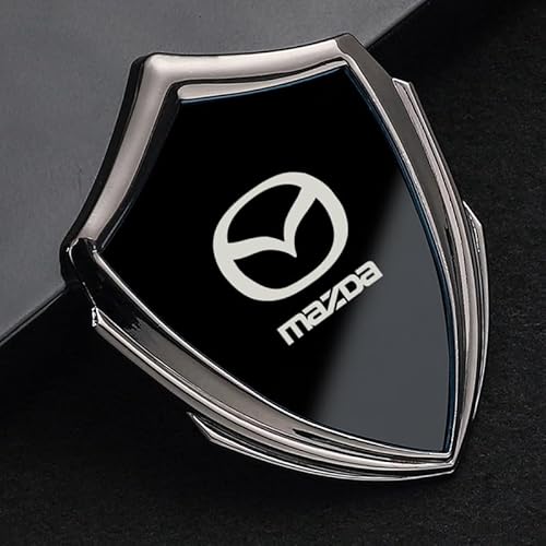 Auto Emblem,für Mazda 3 5 6 ATENZA Axela CX30 CX5 CX30 3D Metall Chrom Buchstabenmarke Badge Aufkleber,Kühlergrill Emblem Car Styling Autozubehör,A von YYBCDSA