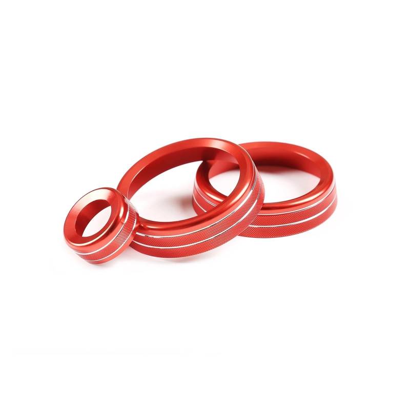YYFHR 3Pcs Klimaanlage Schalter Knopf Volumen Modus Taste Fit for Land Rover Defender 110 2020 Abdeckung für Klimaanlagenknopf(Red) von YYFHR