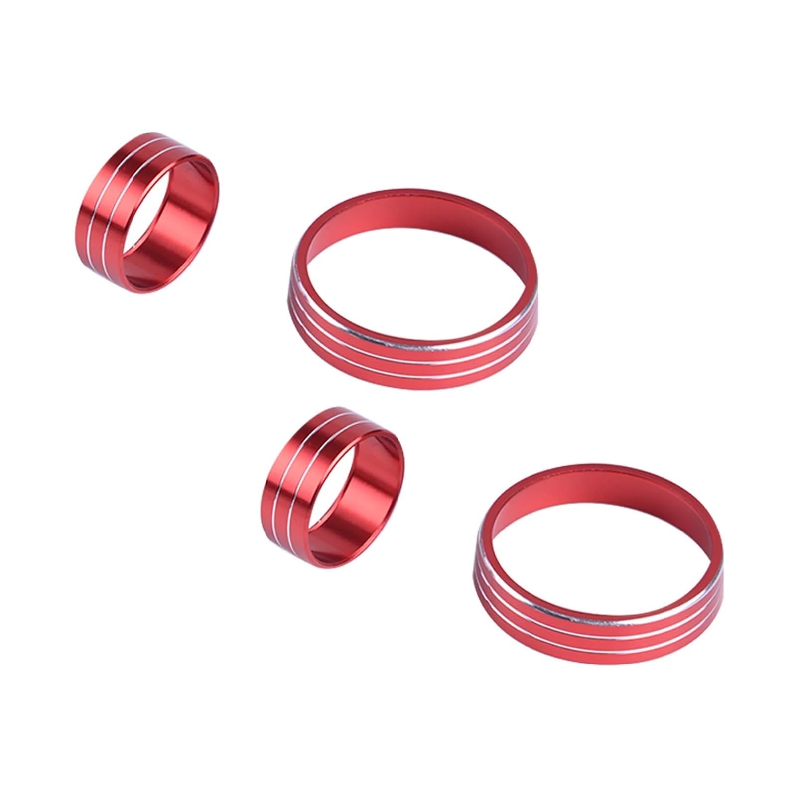 YYFHR 4 stücke AC Knob Control Panel Heizung Zifferblätter Schalter Taste Fit for Kia Sportage QL 2017-2020 Abdeckung für Klimaanlagenknopf(Red and silver) von YYFHR