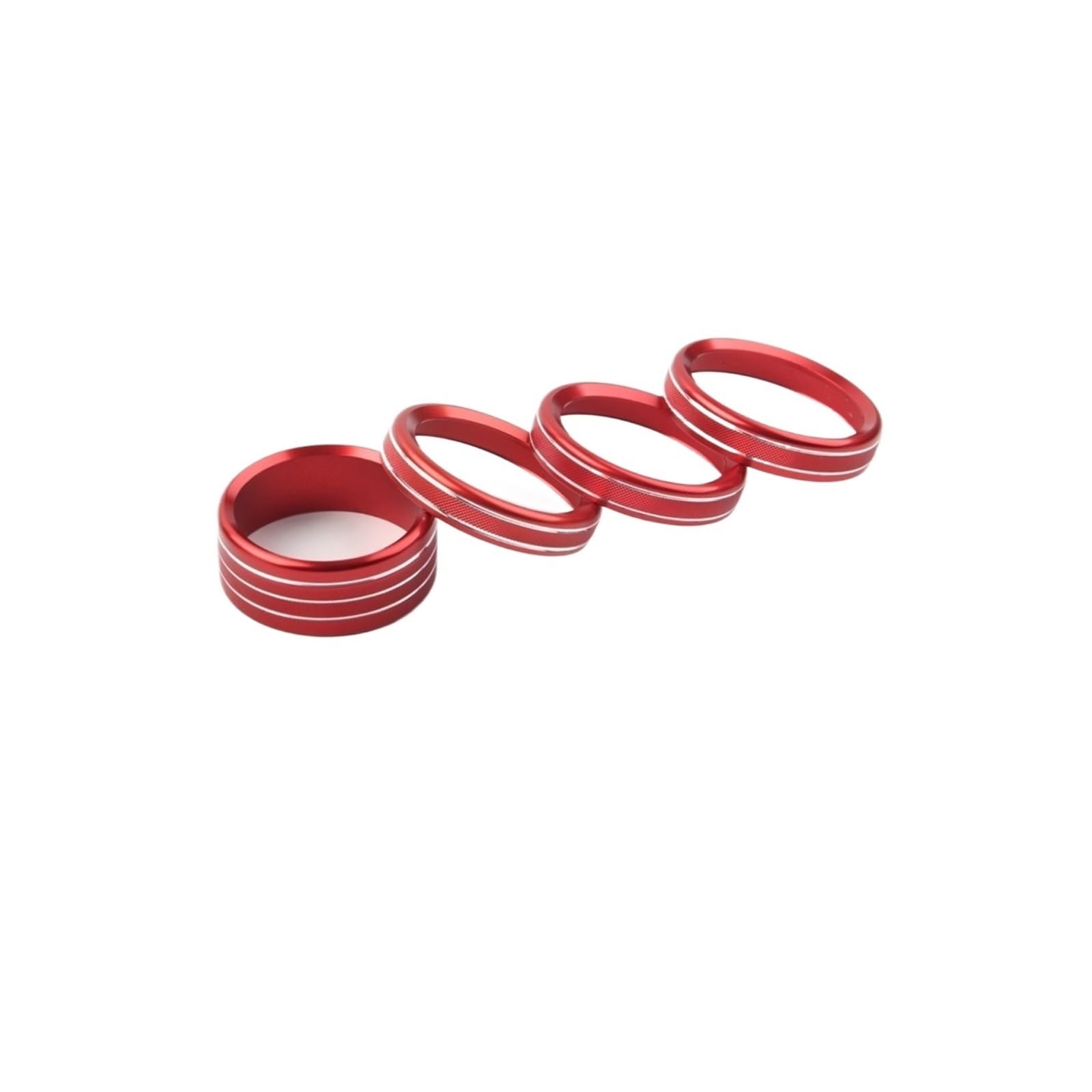 YYFHR 4Pcs Auto Klimaanlage Schalter Knopf Ring Abdeckung Fit for Jeep Wrangler JL 2018-2020 Abdeckung für Klimaanlagenknopf(Red) von YYFHR