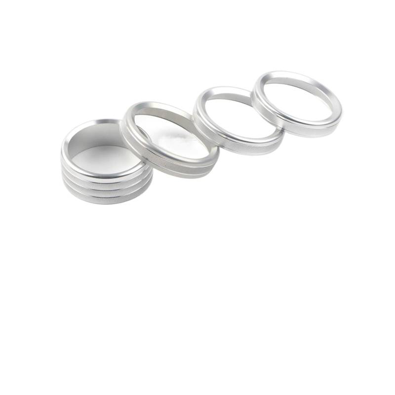 YYFHR 4Pcs Auto Klimaanlage Schalter Knopf Ring Abdeckung Fit for Jeep Wrangler JL 2018-2020 Abdeckung für Klimaanlagenknopf(Silver) von YYFHR