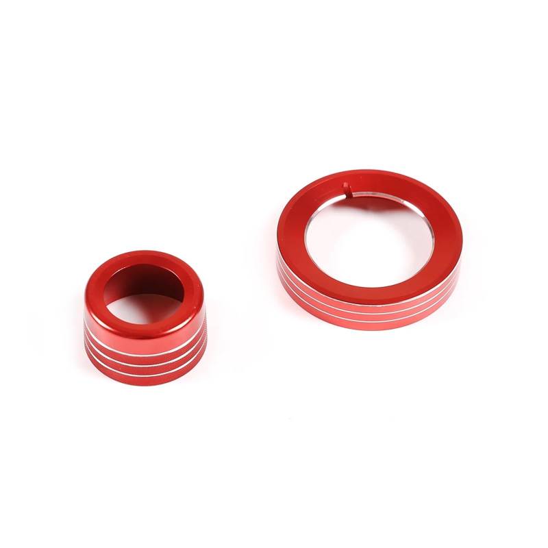 YYFHR Auto Scheinwerfer Schalter Dekoration Ring Schalter Knopf Fit for Ford Ranger 2015-2021 Abdeckung für Klimaanlagenknopf(Red) von YYFHR