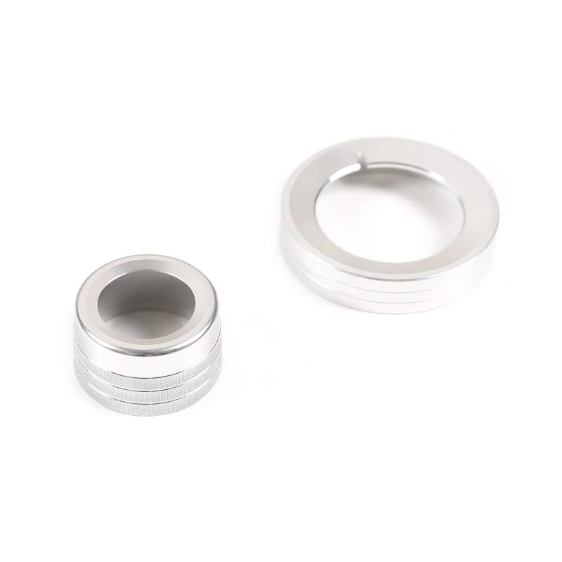YYFHR Auto Scheinwerfer Schalter Dekoration Ring Schalter Knopf Fit for Ford Ranger 2015-2021 Abdeckung für Klimaanlagenknopf(Silver) von YYFHR