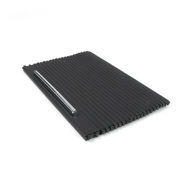 YYFHR Getränkehalter-Rollo-Abdeckung, passend for Skoda, Superb 2009–2025 3T08625319B9, Mittelkonsole, Getränkeverschlussplatte, Wasser Aufrollbare Getränkehalter-Abdeckung(Model B Black) von YYFHR