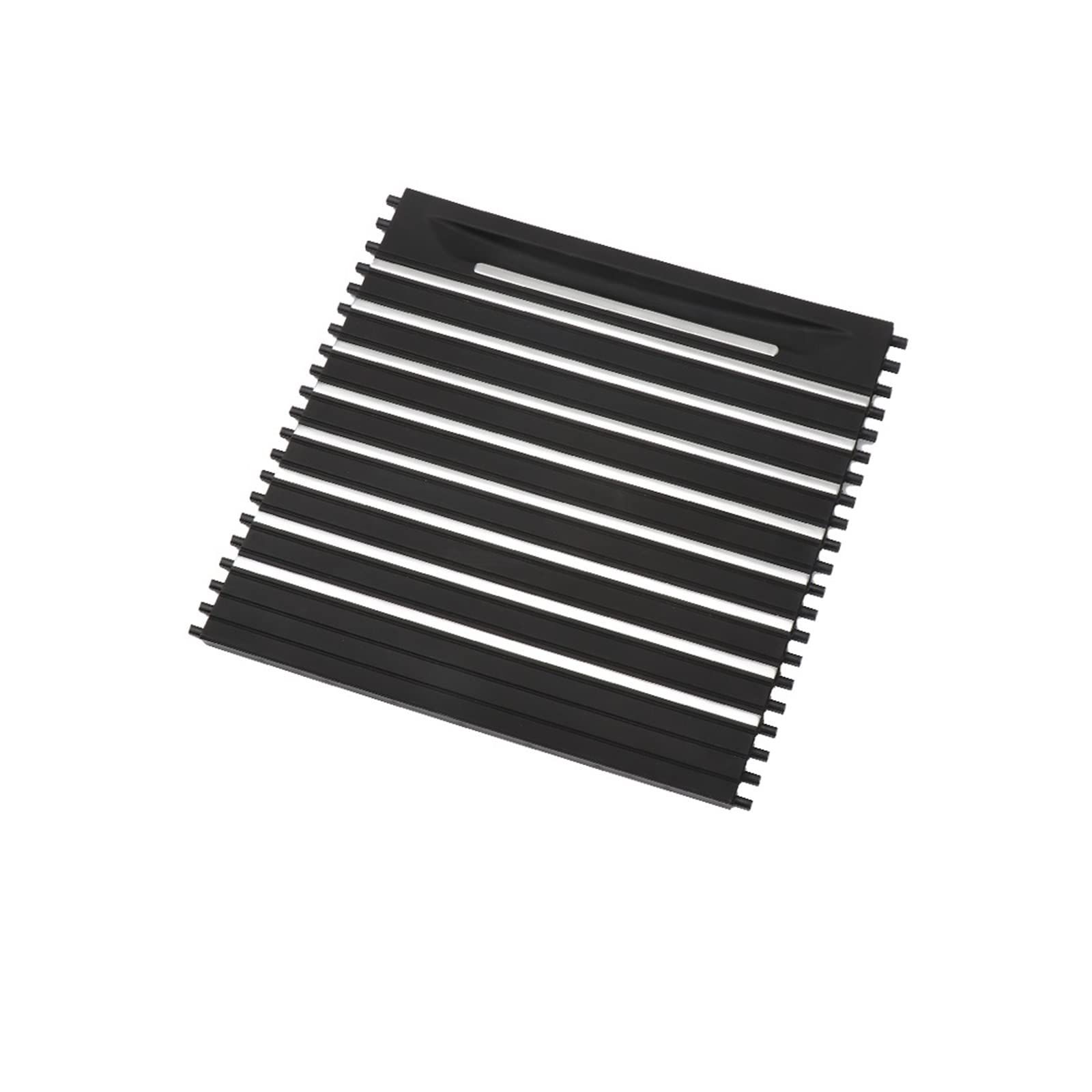 YYFHR Getränkehalter-Schieberollo-Abdeckung, passend for X5 X6 F15 F16 51169251973 Autozubehör Konsolen-Center-Getränke-Wasserverschluss Aufrollbare Getränkehalter-Abdeckung(Black Chrome) von YYFHR