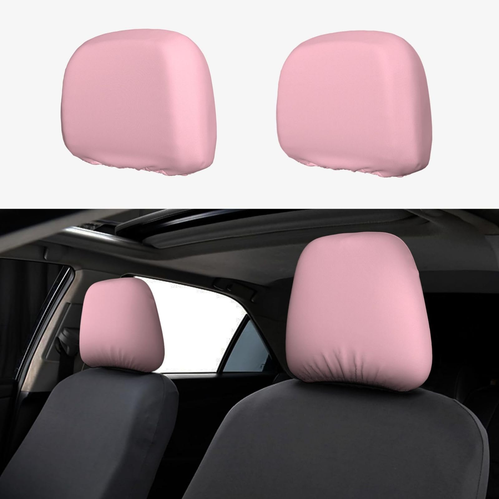 YYHHAOFA Kopfstützenbezug, einfarbig, rosa, bedruckt, 2 Stück, Innenzubehör, Dekoration, passend für Autos, Lieferwagen, LKWs, Universal-Sitzzubehör YYHHAOFA Kopfstützenbezug, einfarbig, rosa, bedruckt, 2 Stück, Innenzubehör, Dekoration, passend für Autos, Lieferwagen, LKWs, Universal-Sitzzubehör von YYHHAOFA