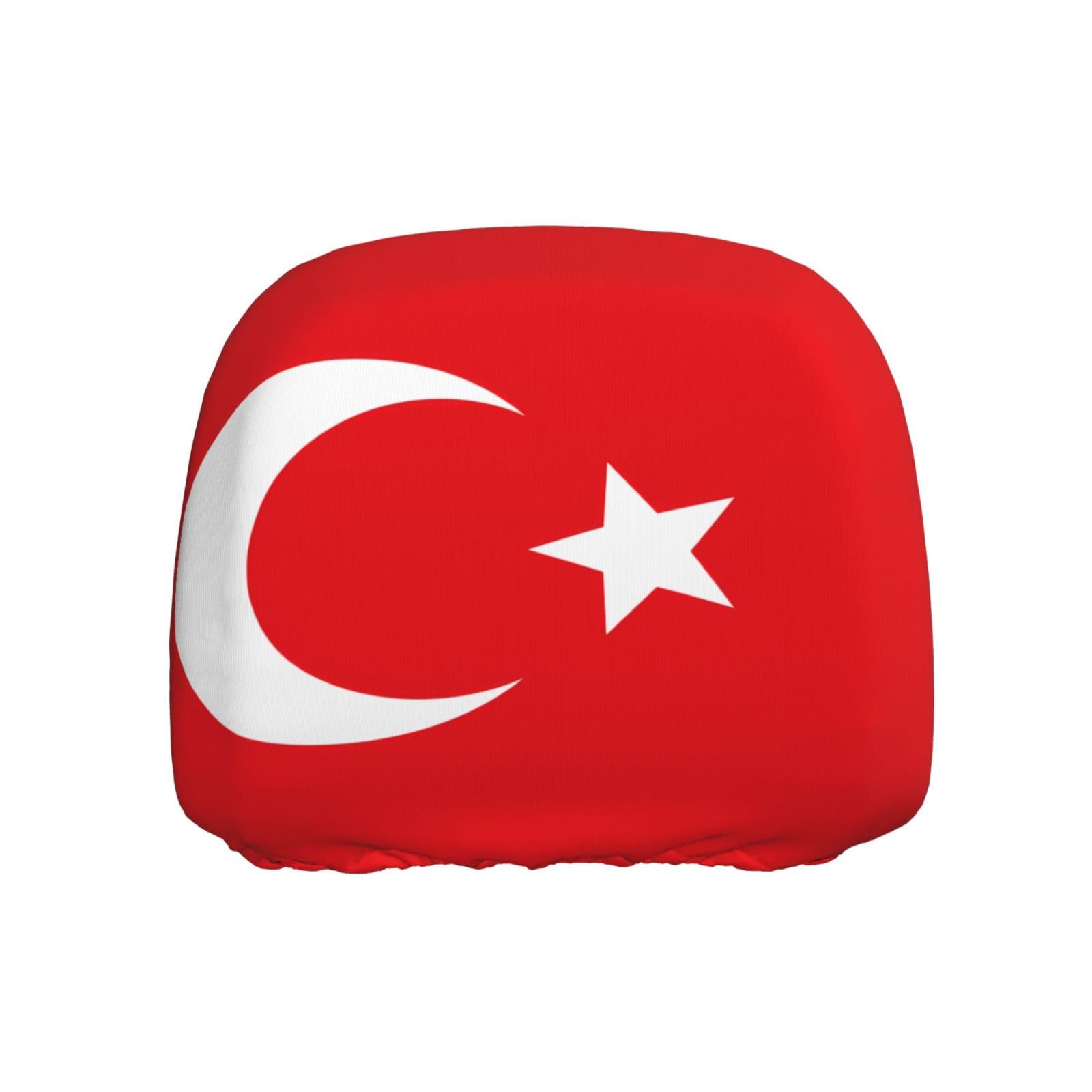 YYHWHJDE Auto-Kopfstützenbezug, Motiv: Flagge der Türkei, einteilig, weich und bequem, elastisch, einfach zu installieren YYHWHJDE Auto-Kopfstützenbezug, Motiv: Flagge der Türkei, einteilig, weich und bequem, elastisch, einfach zu installieren von YYHWHJDE