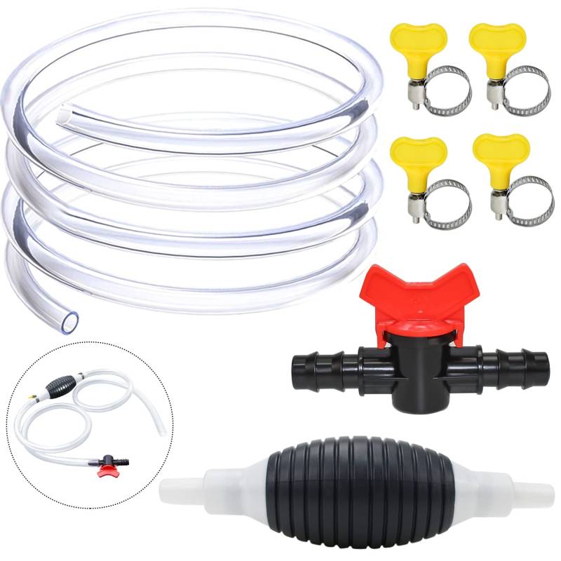 YYWEi Handpumpe Umfüllpumpe Benzinpumpe 2M Kraftstoffpumpe Benzin Auto Förderpumpe für Benzin Wasser Diesel Kraftstoffe Gas Notpumpe Benzinschlauch Öl Absaugpumpe(Verdicken) von YYWEi