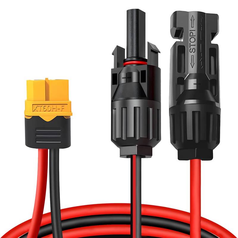 YYWEi Solarpanel Stecker Solarladekabel Solarstecker auf XT60 Adapter Stecker 12AWG Kabel für Solar Connectors Solargenerator Tragbare Kraftwerke Powerstation 60CM von YYWEi