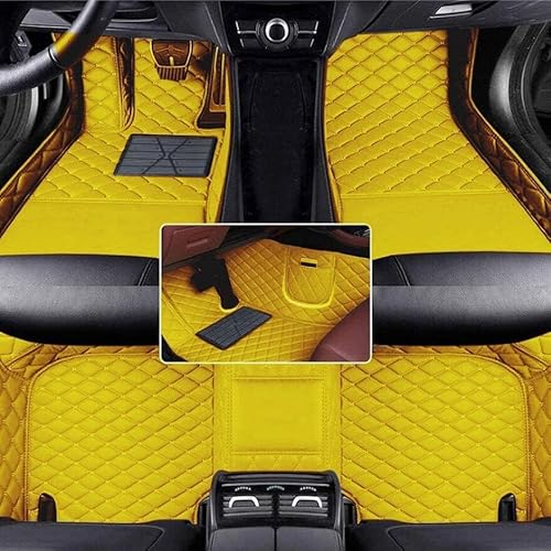 YYZYY Nach Maß Auto Fußmatten aus PU-Leder in maßgefertigter Größe für Stufenheck, Schrägheck, Coupe, Kombi, Cabriolet und Großraumlimousine (gelb) von YYZYY