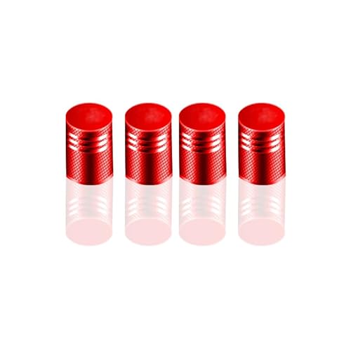 4 Reifenventilkappen, Auslaufsichere Staubkappen für Autoreifen, Styling-Zubehör für Audi A4L A6L Q5L Q3 A3 Q7-Reifen,Red von YYuINbi