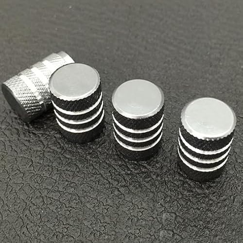 4 Reifenventilkappen, Auslaufsichere Staubkappen für Autoreifen, Styling-Zubehör für Audi A5 RS6 RS7 A5 A7 A8L Q2L Q8 RS4 RS5-Reifen,Silver von YYuINbi