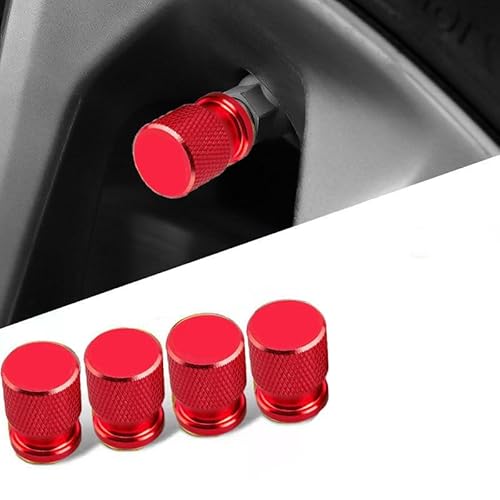 4 Reifenventilkappen, Auslaufsichere Staubkappen für Autoreifen, Styling-Zubehör für Mercedes-Benz GLA GLB GLC260 CLA-Reifen,Red von YYuINbi