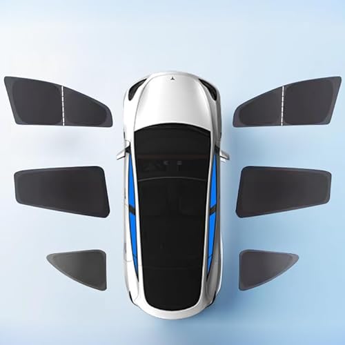 Magnetischer Sonnenschutz für Autoseitenfenster, Moskitonetz und Sonnenschutz für BMW X3 2004-2010-Batterien, [6 Pieces] Front Side + Rear Side + Triangle von YYuINbi