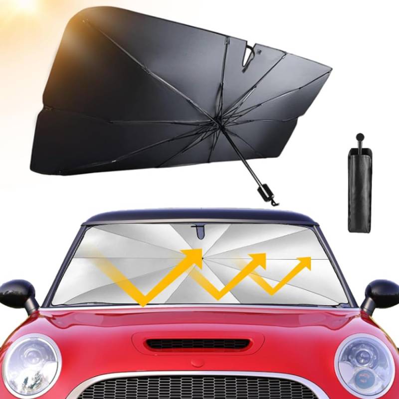 Sonnenschutz Auto Frontscheibe, Auto Windschutzscheibe Sonnenschirm, Faltbare Auto Windschutzscheibe Sonnenblende für die meisten Autos SUV MPV LKW(140 x 78 cm) von YZDZSW