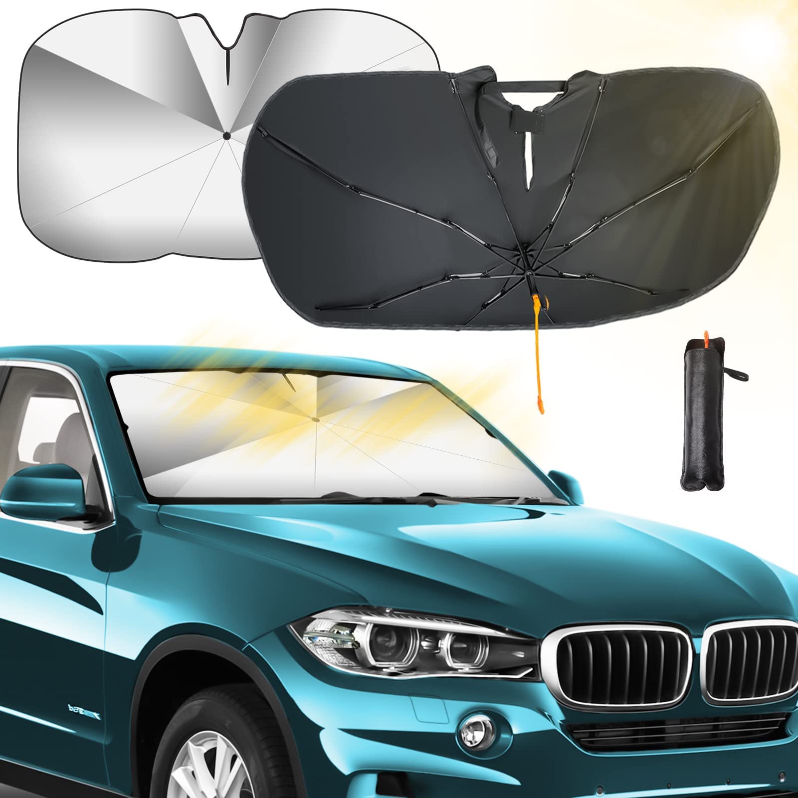 Auto Sonnenschutz Frontscheibe für Citroen C1 c1 Live/Feel/Millenium/Shine 5-Doors 2005-2022, 360°Drehbar Faltbarer Windschutzscheibe Sonnenschirm UV-Schutz Wärmeisolierung Autozubehör Auto Sonnenschutz Frontscheibe für Citroen C1 c1 Live/Feel/Millenium/Shine 5-Doors 2005-2022, 360°Drehbar Faltbarer Windschutzscheibe Sonnenschirm UV-Schutz Wärmeisolierung Autozubehör von YZECEBNF