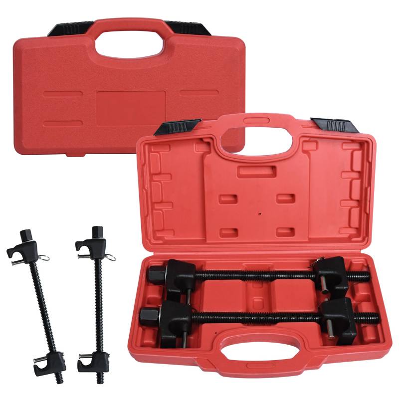 YZNAHRE 2-TLG Federspanner Auto KFZ Feder Spanner Universal Federbeinspanner Werkzeug Set Tuning Tieferlegung Spanner Federsatz max. Einspannweite 260 mm, inkl. Koffer von YZNAHRE