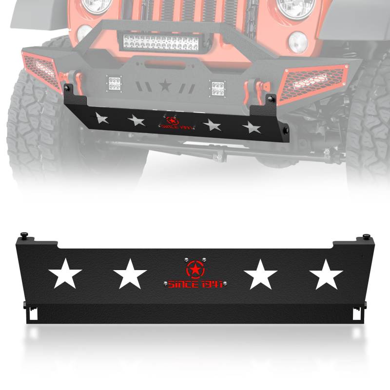 SUORTO Wrangler JK Front Skid Plate Stoßstangenabdeckung Schwarz Stahl Kompatibel mit Jeep 2007-2018 von YZONA