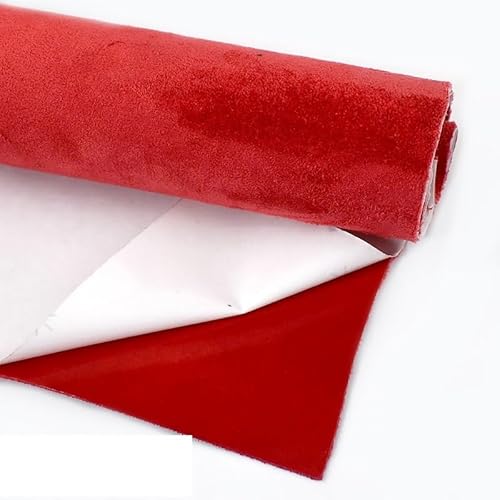 Autohimmelstoff,Dachhimmel Stoff 0,8 mm dick, selbstklebend, Klebeband, Reparaturflicken, Auto-Innenausstattung, dekoratives DIY(Red) von YZWHKJ
