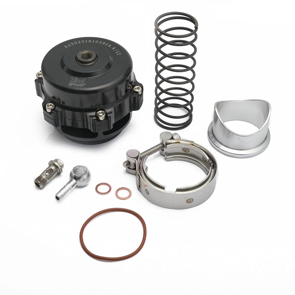 Boost Ventil,Turbo Blow Off Valve Universal-50mm V Band wegblasenventil Weld auf Aluminium(Black) von YZWHKJ