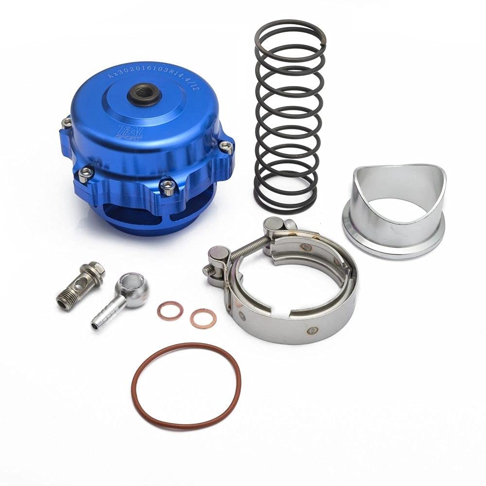Boost Ventil,Turbo Blow Off Valve Universal-50mm V Band wegblasenventil Weld auf Aluminium(Blue) von YZWHKJ