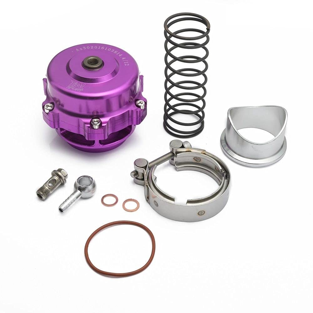 Boost Ventil,Turbo Blow Off Valve Universal-50mm V Band wegblasenventil Weld auf Aluminium(Purple) von YZWHKJ