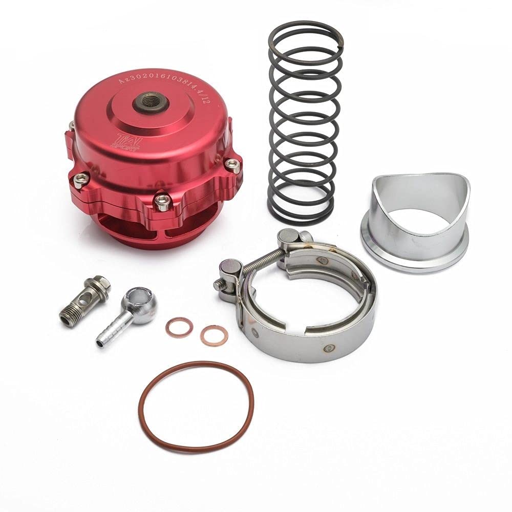 Boost Ventil,Turbo Blow Off Valve Universal-50mm V Band wegblasenventil Weld auf Aluminium(Red) von YZWHKJ
