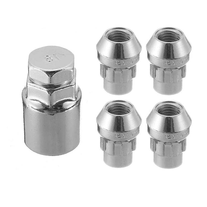 Radschrauben,Radmuttern 4 STÜCKE 12x1.5mm Legierung Sperrrad Muttern 60 Grad Kegelsicherheit Bolzen mit Schlüsseldiebstahl Anti Diebstahl Rennwagen Auto Ersatzteile von YZWHKJ
