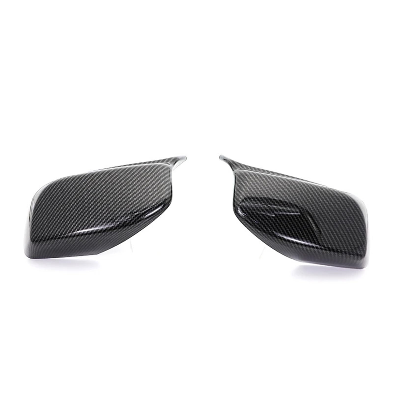Spiegelkappen,Auto Spiegelkappen 2 Teile Schwarz Rück Seite Spiegel Abdeckung Kappen Passend Für BMW 5 Series E60 E61 E63 E64 2005-2008(Carbon Fiber Look) von YZWHKJ
