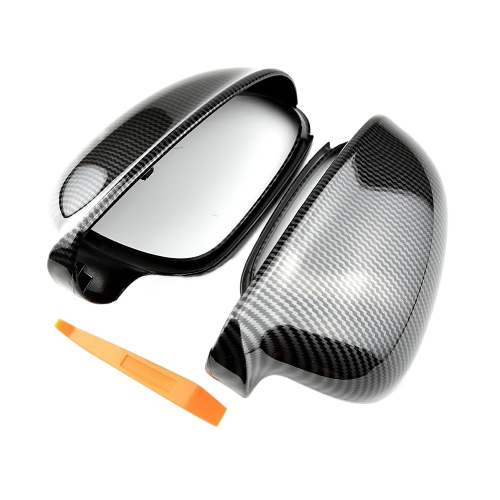 Spiegelkappen,Auto Spiegelkappen Passend Für VW Golf MK5 2006 2007 2008 2009 2010 Autoteile Ersatz Rückspiegel Seitenspiegel Abdeckung Carbon Black(Carbon Fiber) von YZWHKJ
