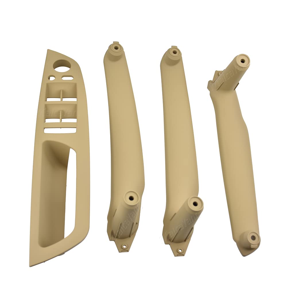 Türgriff Innen Auto,Türgriff innen Armlehnenwagen Links vorne Fahrersitz LHD Innentürgriff Innere Panel Ziehen Ziehen Abdeckung Gebrauch Passend für BMW E70 E71 x5 x6(Beige 4pcs) von YZWHKJ