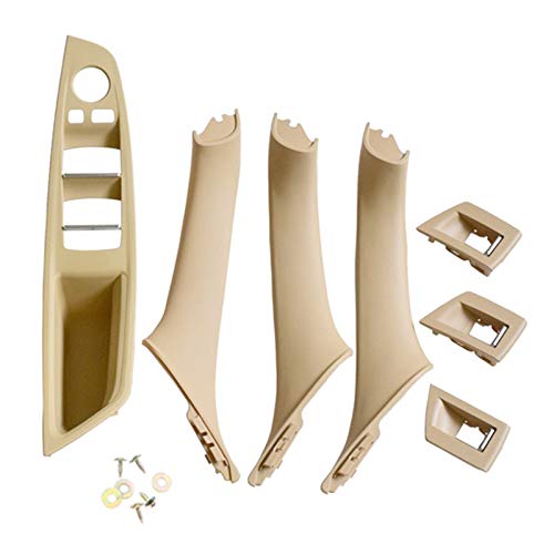 Türgriff Innen Auto,Türgriff innen Auto Innentürgriff Innere Türplatte Ziehen Ziehen Abdeckung Fit Passend für BMW 5 Serie F10 F10 520 525(Beige) von YZWHKJ