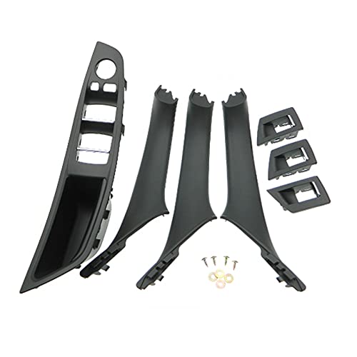 Türgriff Innen Auto,Türgriff innen Auto Innentürgriff Innere Türplatte Ziehen Ziehen Abdeckung Fit Passend für BMW 5 Serie F10 F10 520 525(Black) von YZWHKJ