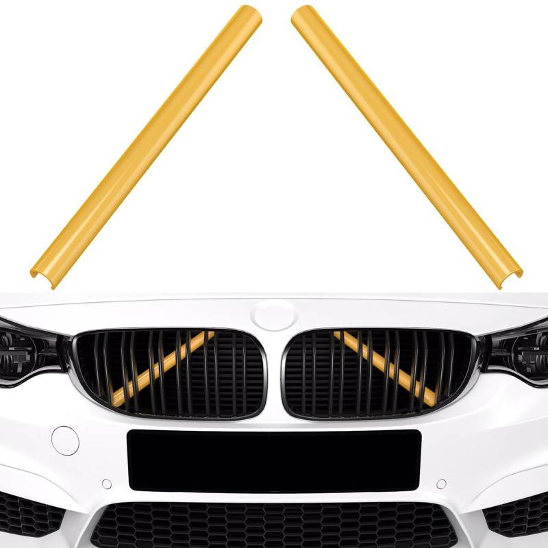 Frontgrill Einsatz für F30 F32, Streifen Kühlergrill Einsätze Zierleiste Kompatibel mit BMW 3er 4er 2012-2019, F32 F30 320 328 330 335 428 435 (Gelb) von YZYUN