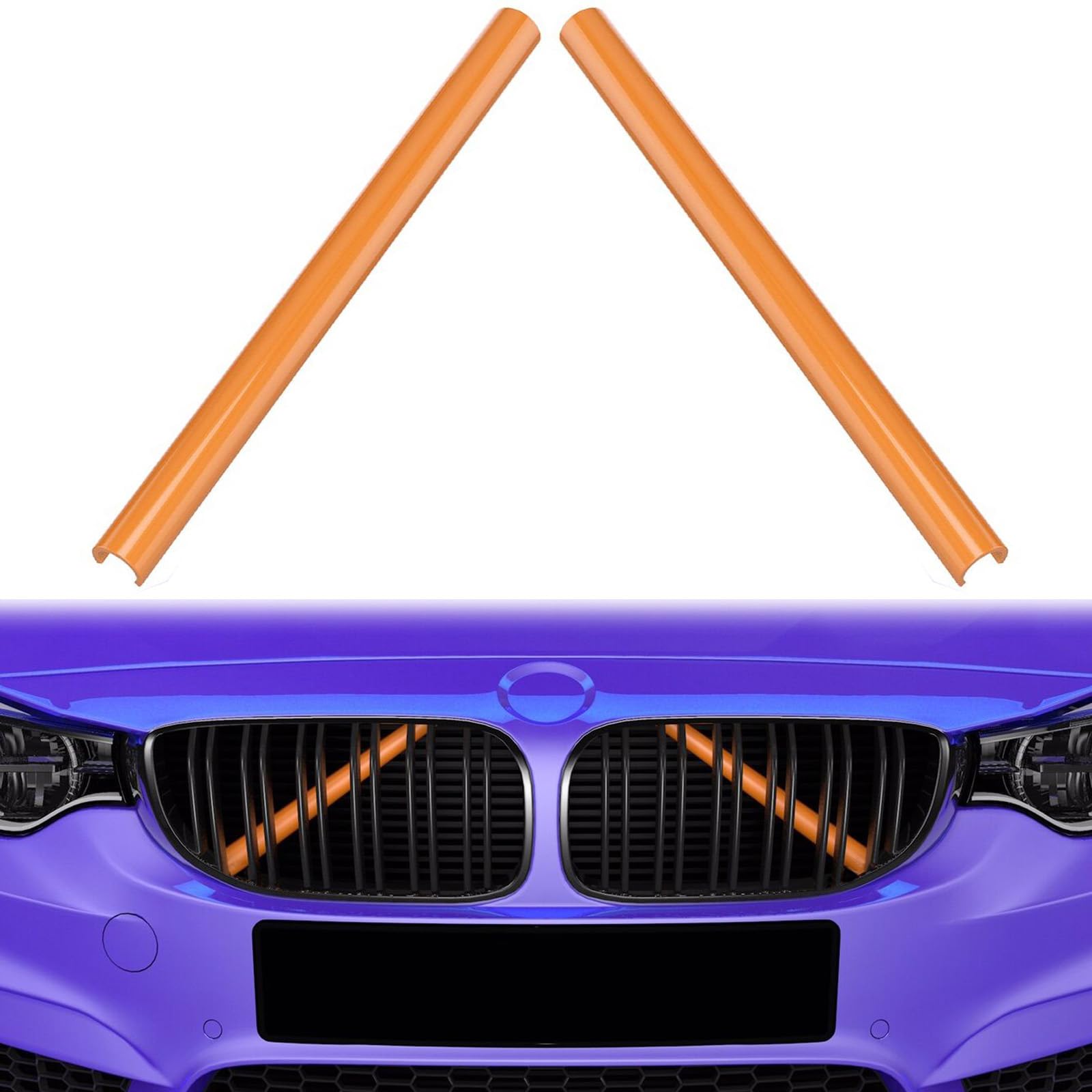 Frontgrill Einsatz für F30 F32, Kühlergrill Einsätze Streifen Kompatibel mit BMW 3er und 4er 2012-2019 F32 320 328 330 335 428 435 (Orange) von YZYUN