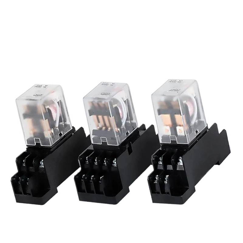 10 PCS Kleine Zwischen Relais AC Elektromagnetische Relais mit Basis Schalter HH52P HH53P HH54P HH62P HH63P HH64P(24V,HH64P DCx10) von YZZMY