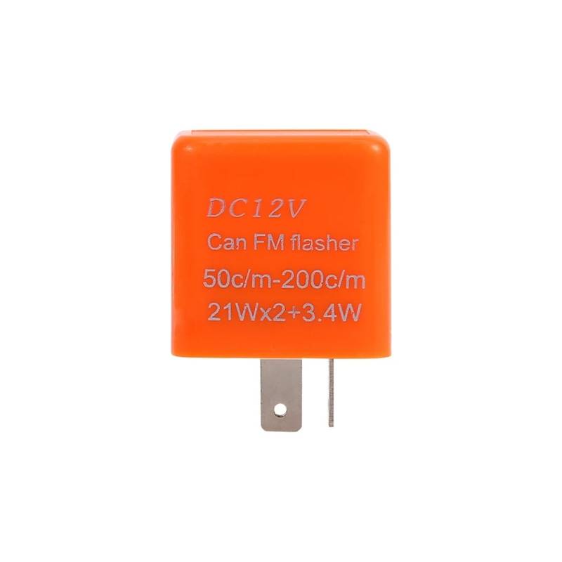 1Pcs Motorrad Blinker Anzeige 2 Pin Geschwindigkeit Einstellbar LED Blink Relais 12V Schwarz Orange 21W 2 3,4 W(Orange) von YZZMY